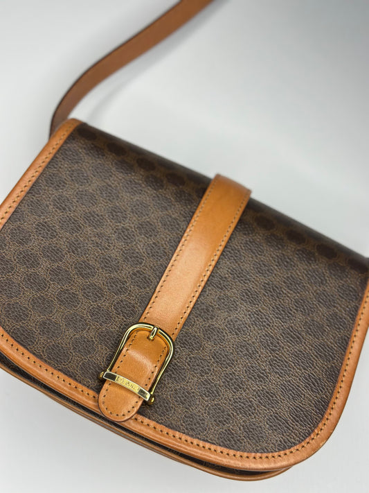 Pre-owned Celine macadam canvas saddle messenger crossbody