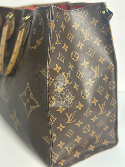 Pre-owned Louis Vuitton reverse monogram canvas On-The-Go GM tote