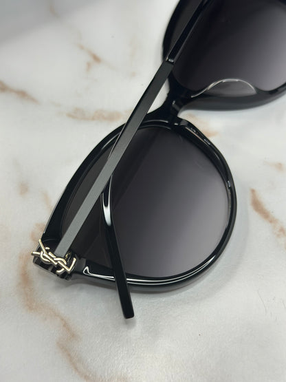 Pre-owned Saint Laurent black sunglasses with silver logo