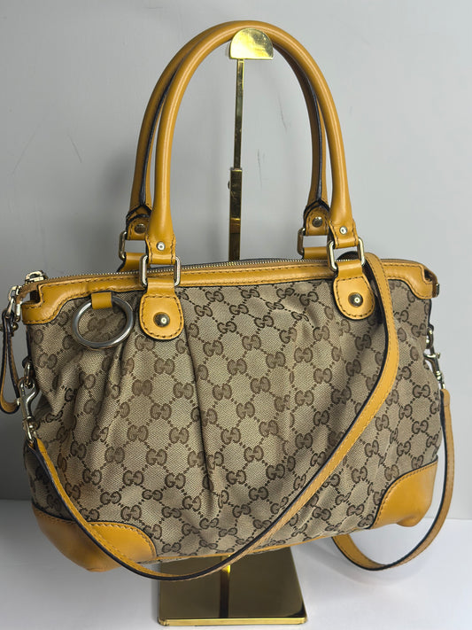 Pre-owned Gucci GG canvas Sukey two way tote