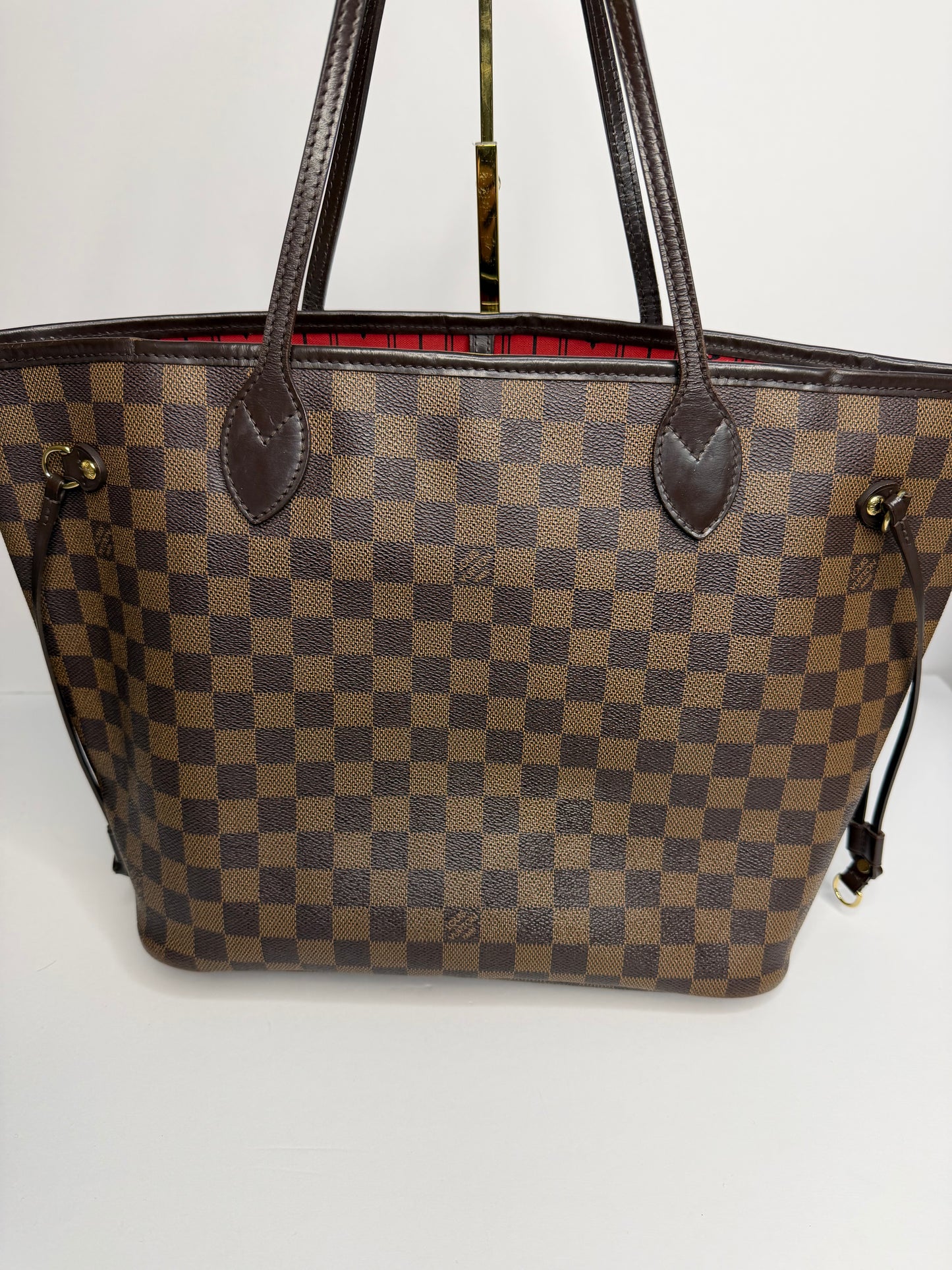 Pre-owned Louis Vuitton Damier Ebene canvas neverfull MM tote