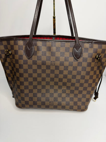 Pre-owned Louis Vuitton Damier Ebene canvas neverfull MM tote