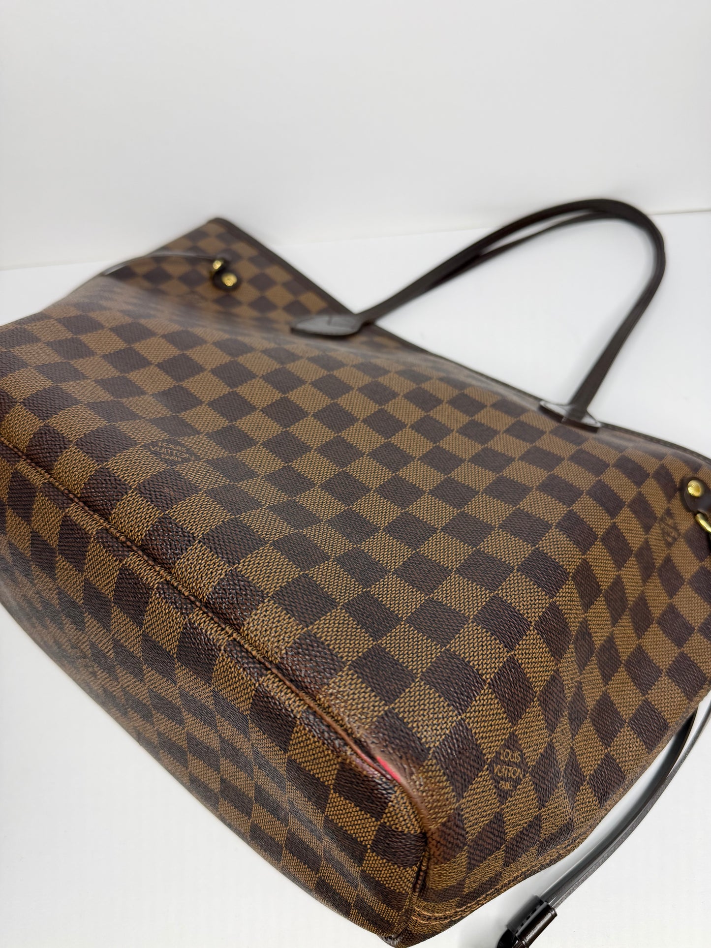 Pre-owned Louis Vuitton Damier Ebene canvas neverfull MM tote
