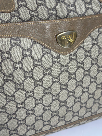 Pre-owned Gucci vintage GG supreme Canvas Sherry line weekender tote