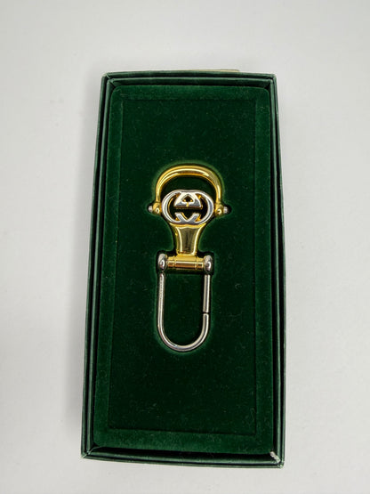 Pre-owned Gucci Vintage horsebit two tone key charm