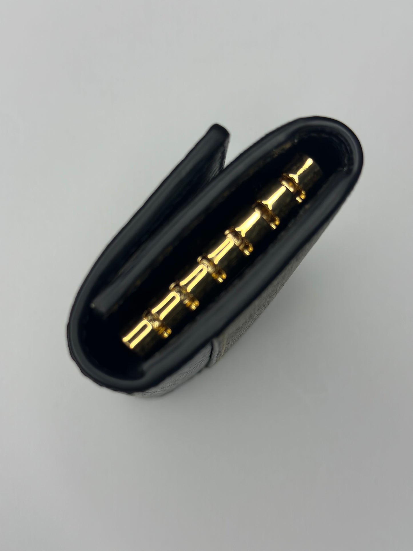 Pre-owned Gucci GG Marmont leather x canvas key holder