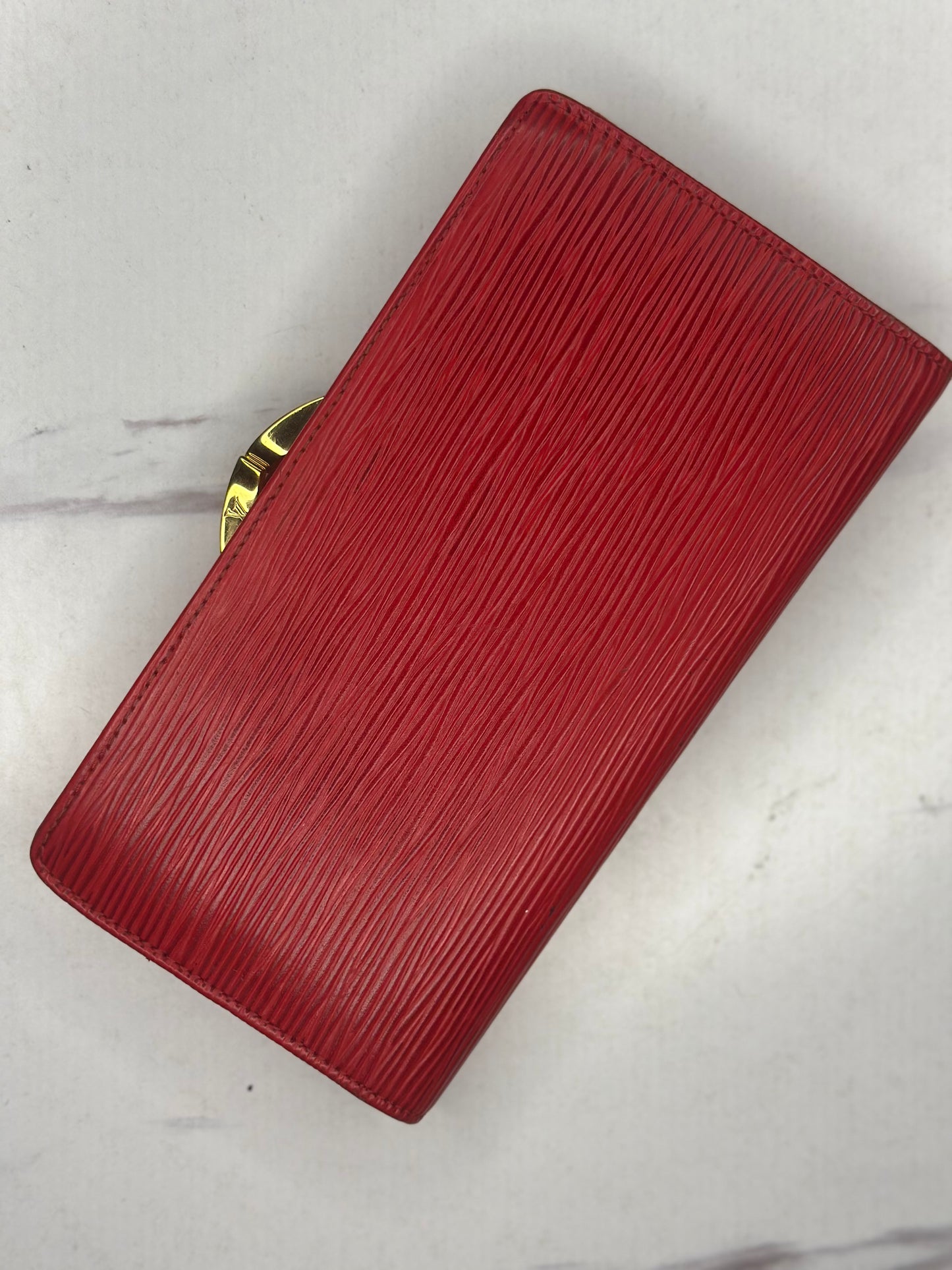 Pre-owned Louis Vuitton red Epi leather long wallet