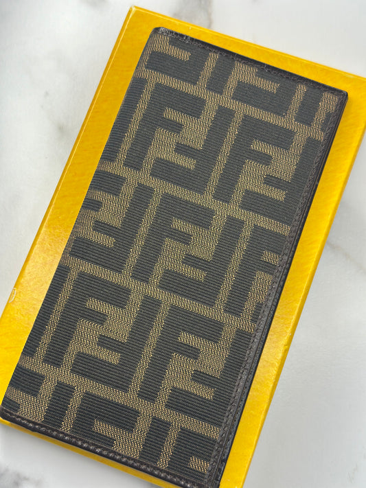 Pre-owned Fendi Zucca Brown canvas wallet