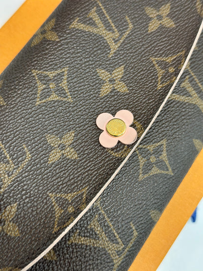 Pre-owned Louis Vuitton monogram canvas Bloom Flower Emilie Wallet