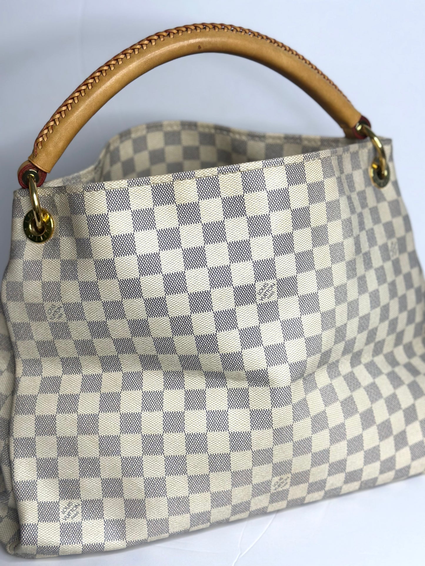 Pre-owned Louis Vuitton Damier Azur Artsy MM shoulder tote