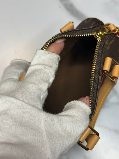 Pre-owned Louis Vuitton Monogram Canvas nano speedy bandolier crossbody