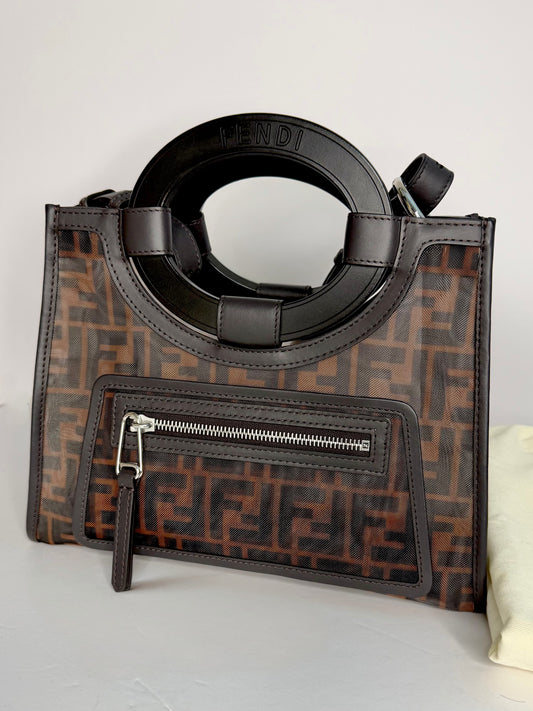 Pre-owned Fendi Runaway Shopper Tote Zucca Mesh Shoulder bag