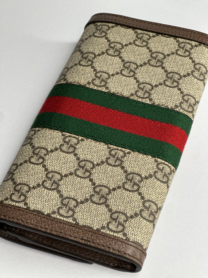 Pre-owned Gucci GG canvas Ophidia Continental wallet