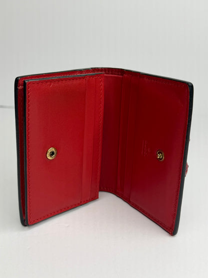 Pre-owned Gucci, supreme canvas, cherry, compact wallet