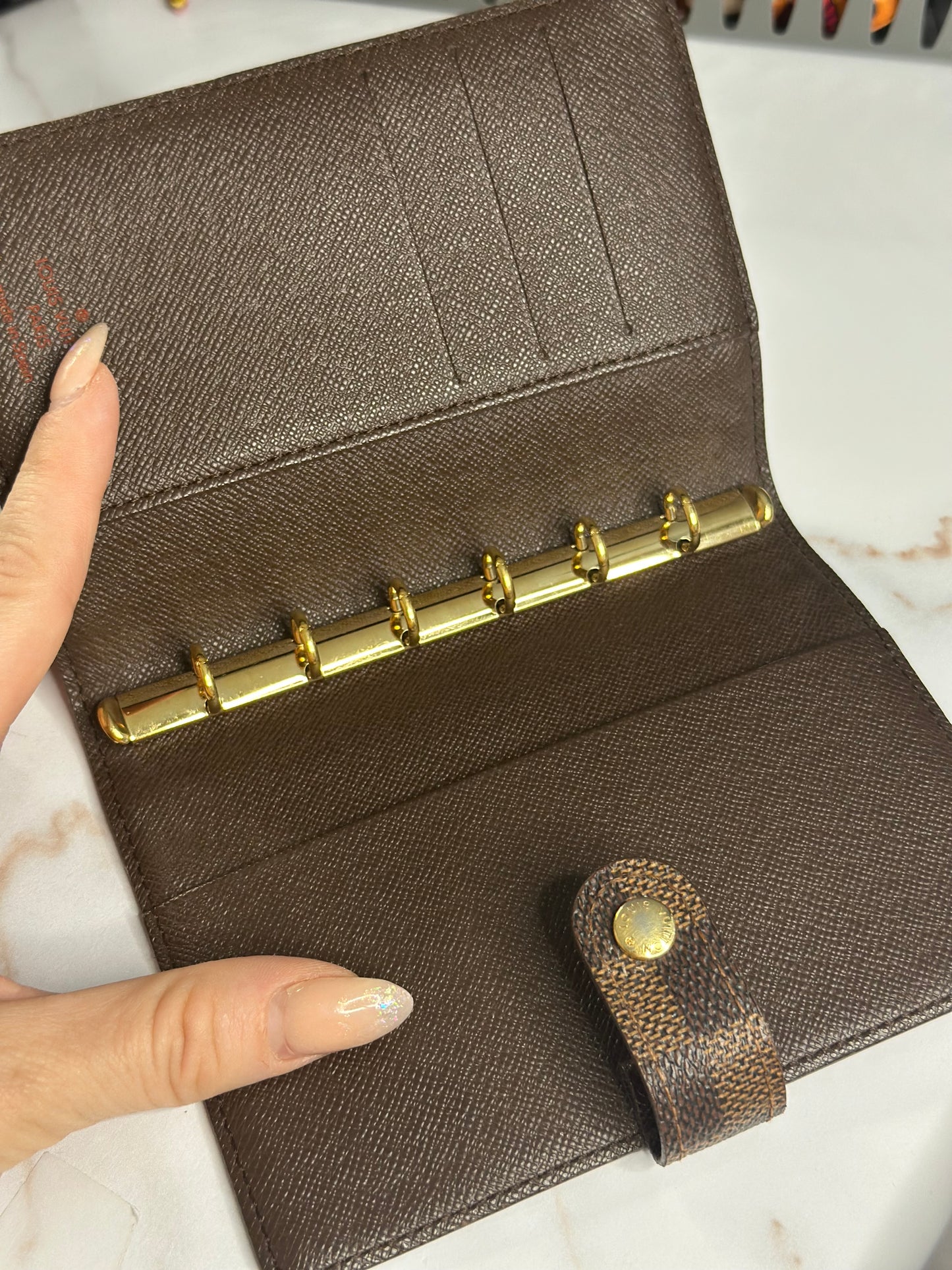 Pre-owned Louis Vuitton Damier Ebene canvas agenda PM