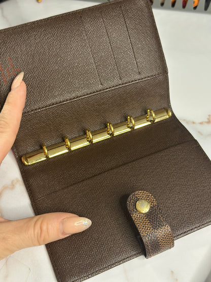Pre-owned Louis Vuitton Damier Ebene canvas agenda PM