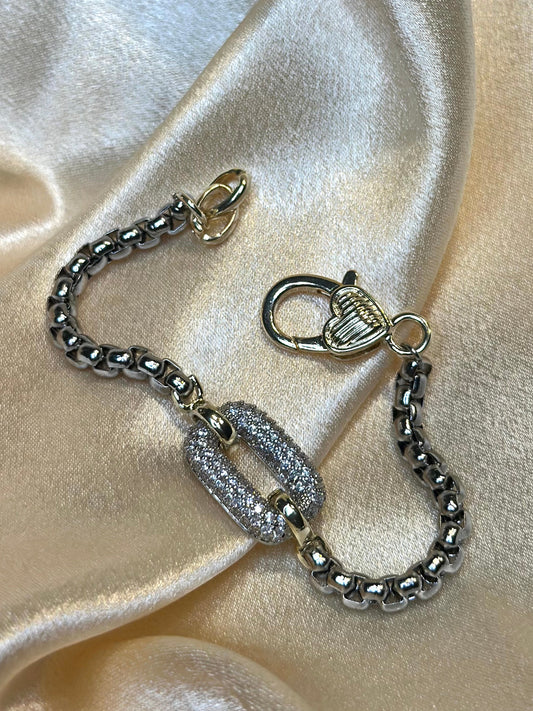 Hudson Two tone chain-link bracelet