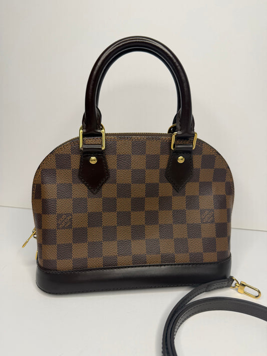 Pre-owned Louis Vuitton Damier Ebene Alma BB crossbody