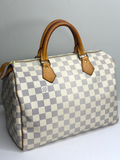 Pre-owned Louis Vuitton Damier Azur Speedy 30 Boston bag