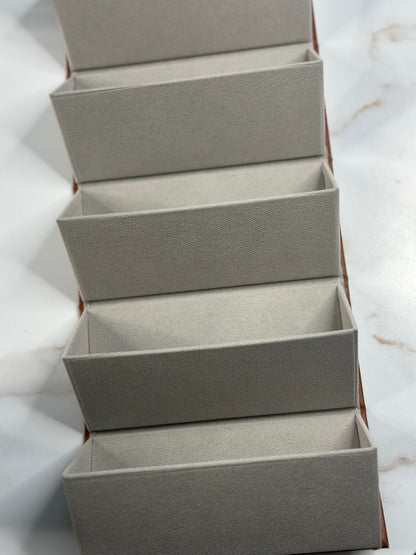 Foldable brown travel, sunglasses case