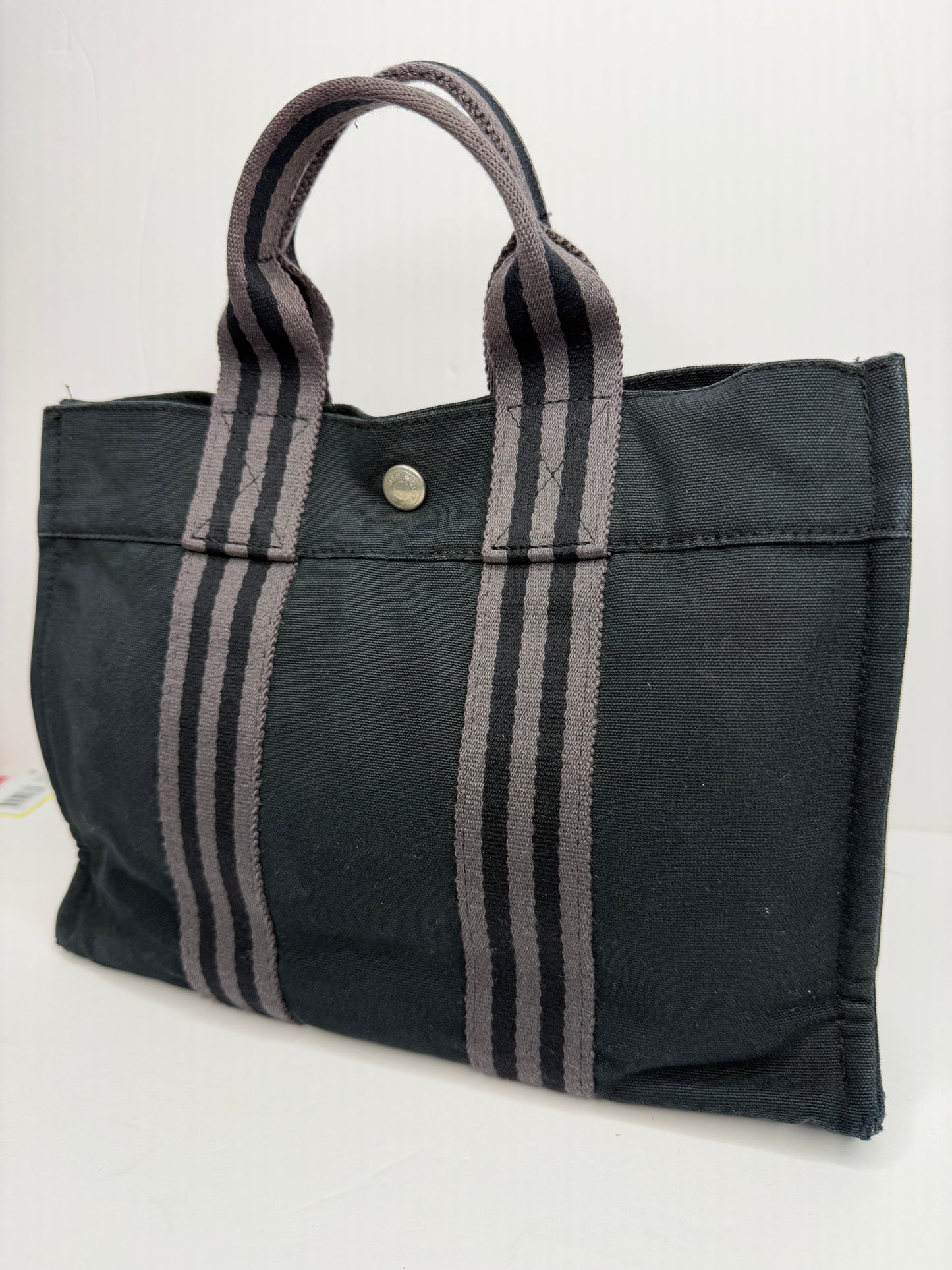 Pre-owned Hermes black canvas Toile Fourre-Tout PM