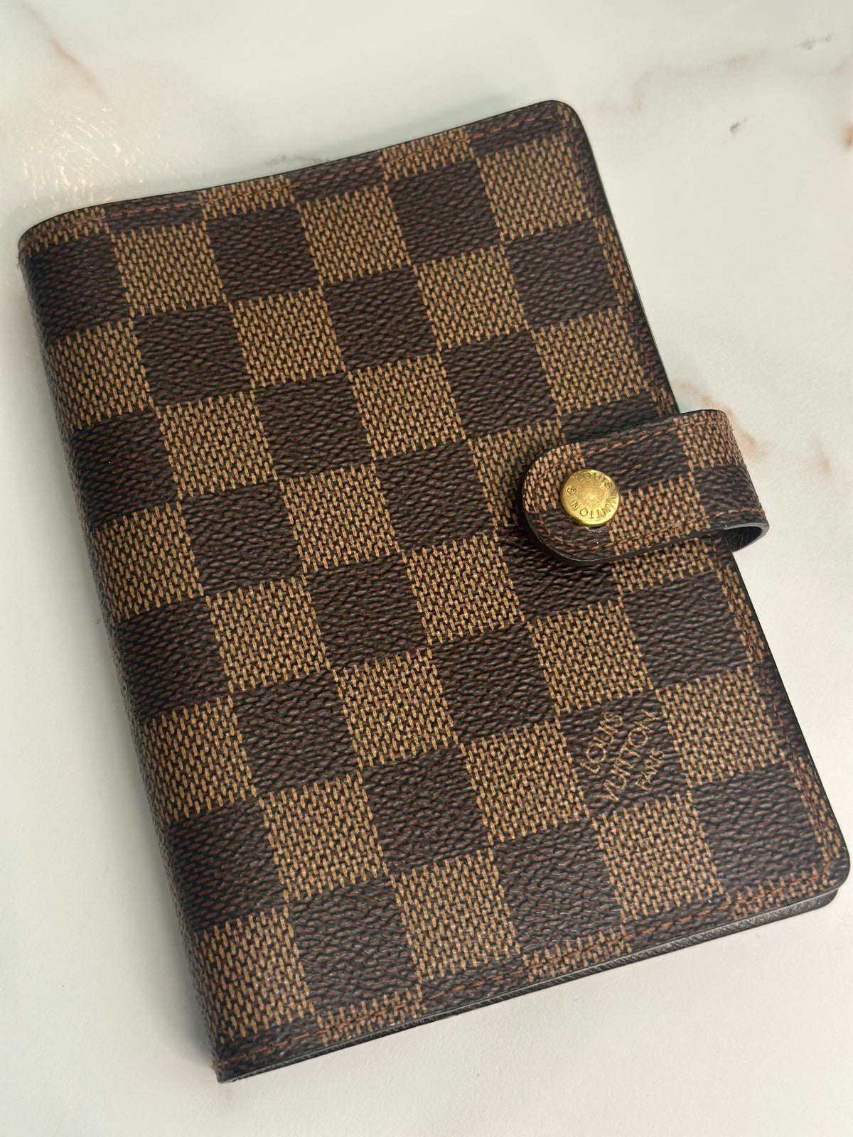 Pre-owned Louis Vuitton Damier Ebene Agenda PM