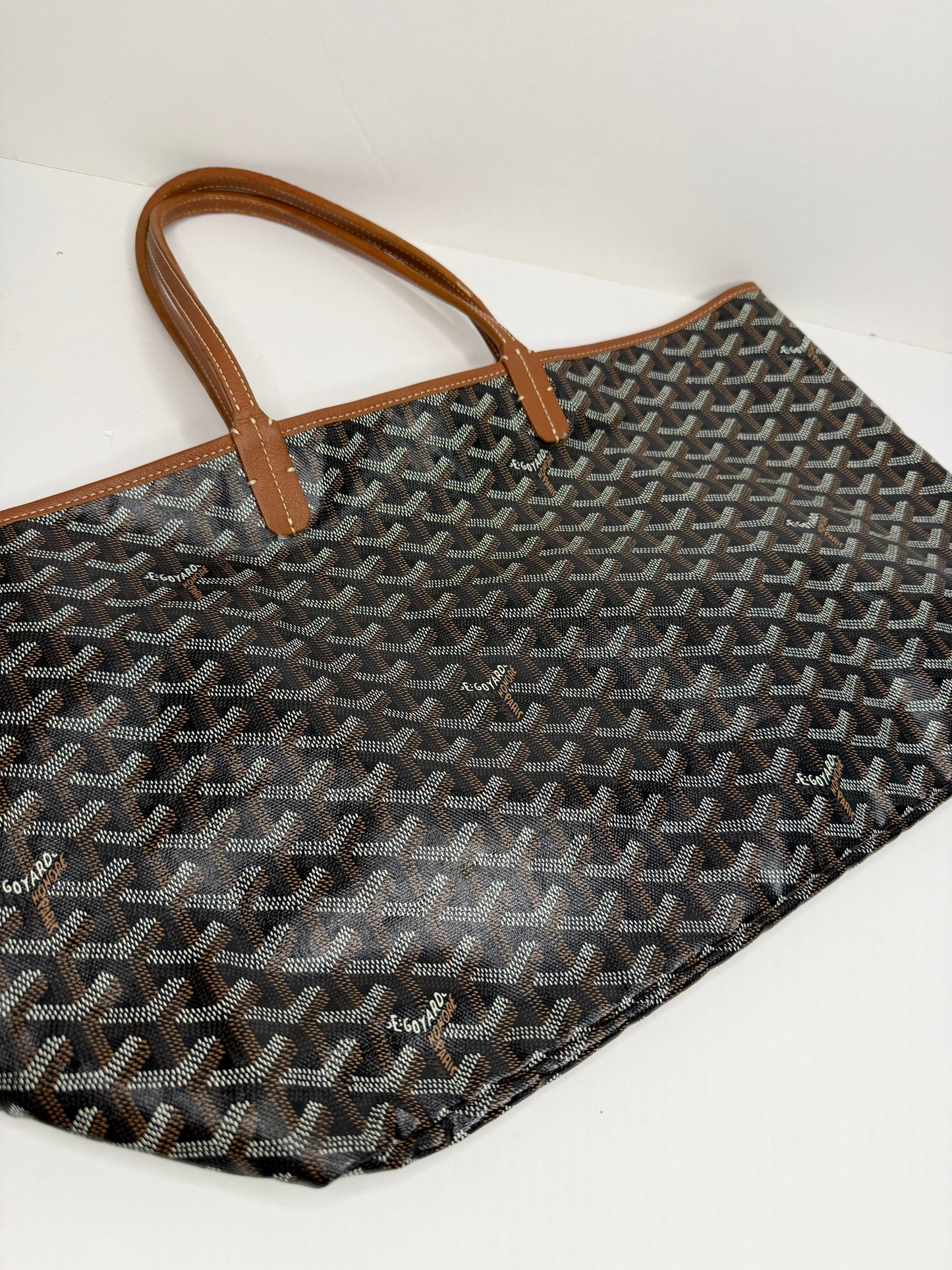 Pre-owned Goyard St. Louis tote PM black goyardine canvas
