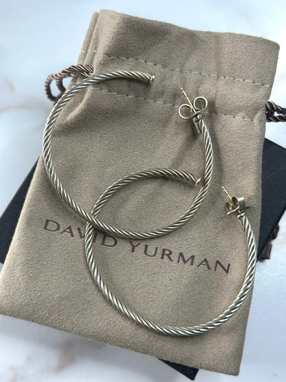 Pre-owned David Yurman Silver Hoops