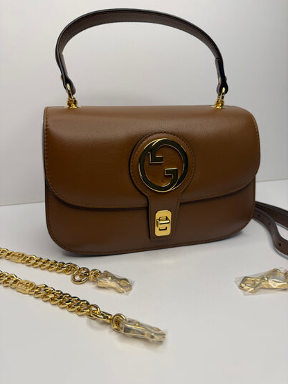 Pre-owned GUCCI Roxy Calfskin Small Blondie Top Handle Shoulder Bag