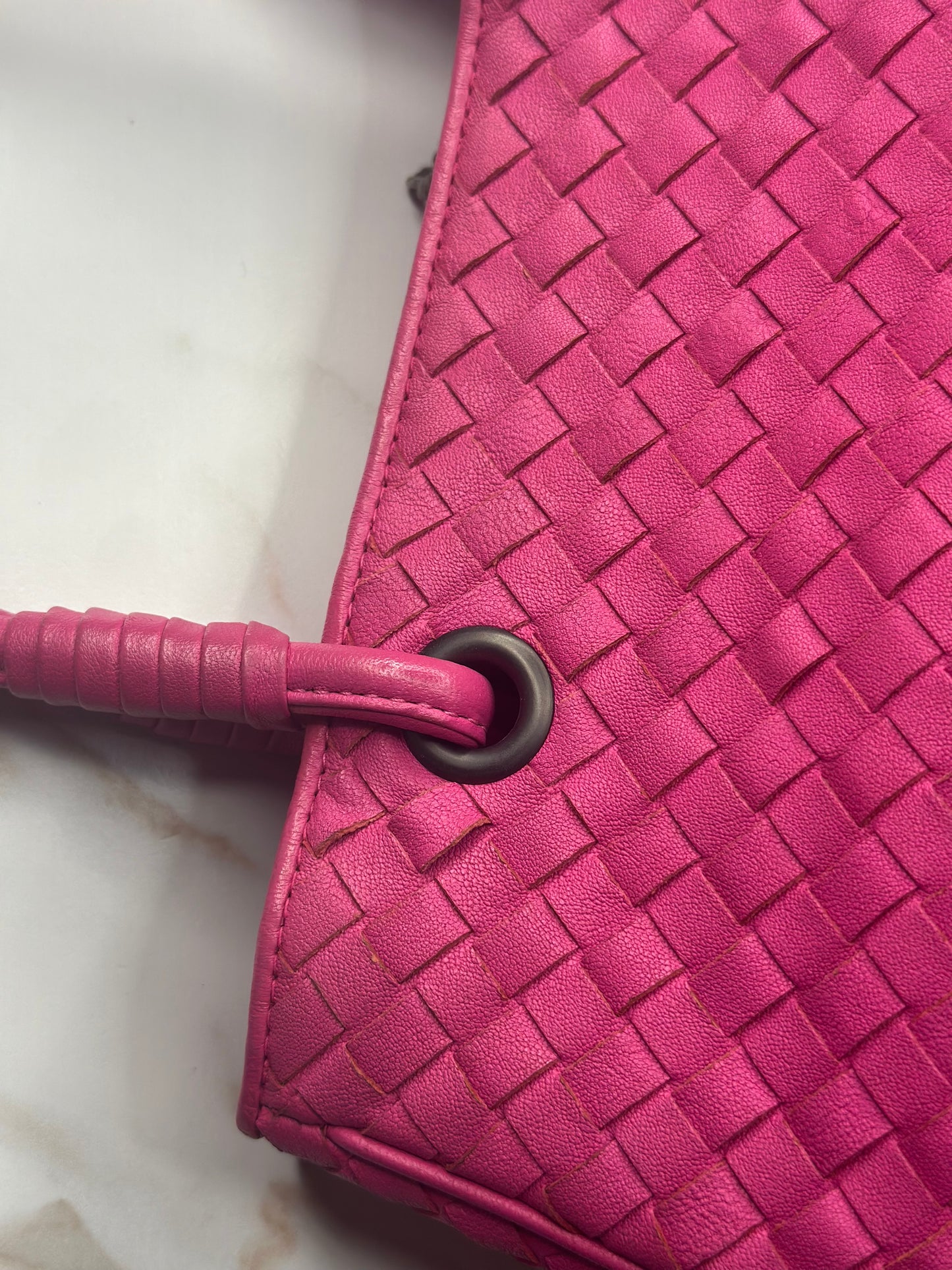 Pre-owned Bottega Veneta Intrecciato Nappa Intrecciato Small Tote Pink Small