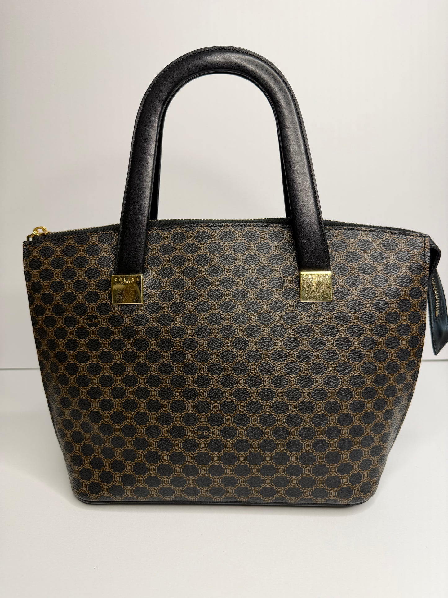 Pre-owned Celine macadam canvas top handle tote