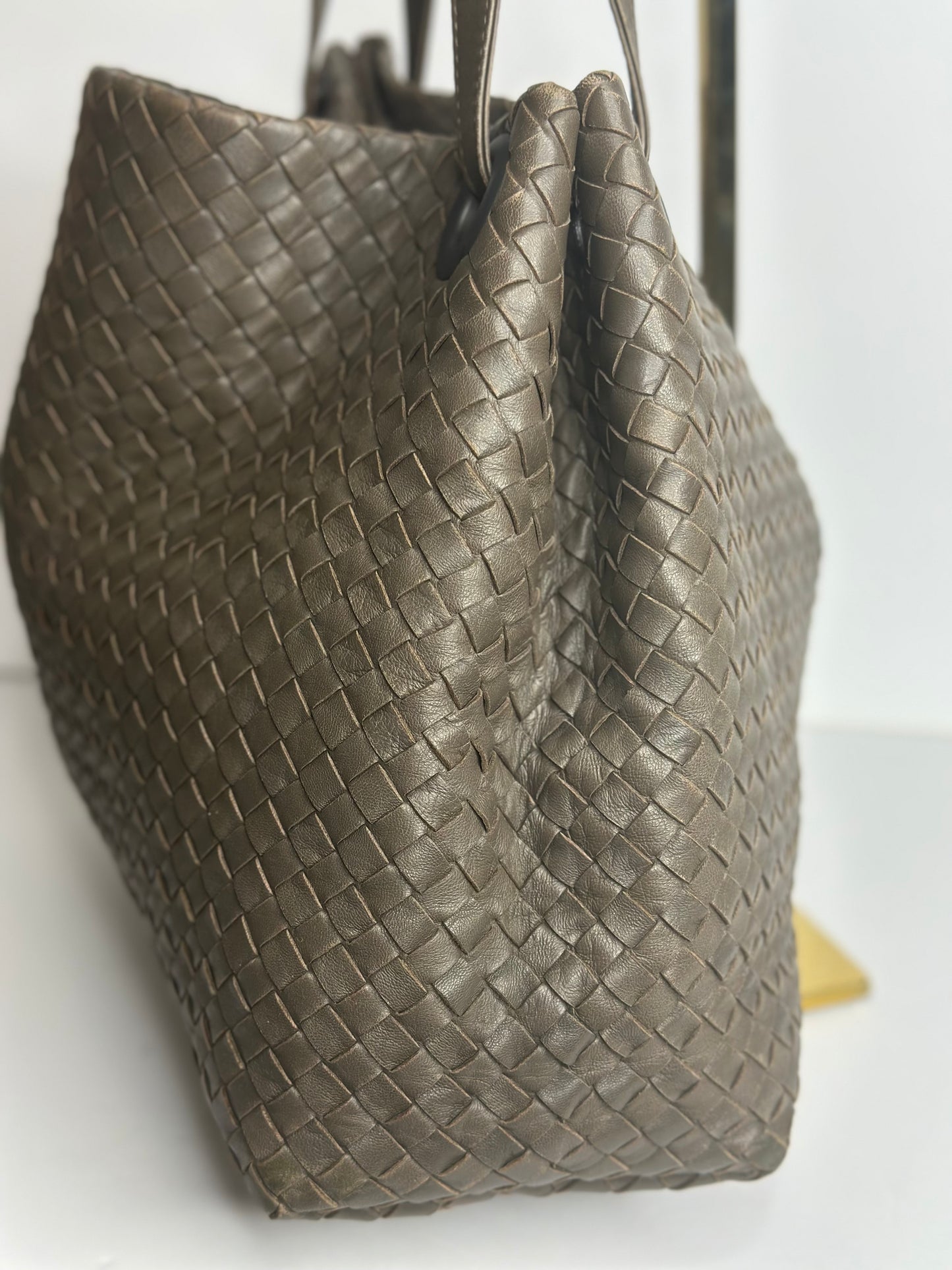Pre-owned Bottega Veneta taupe-brown Intrecciato Tote