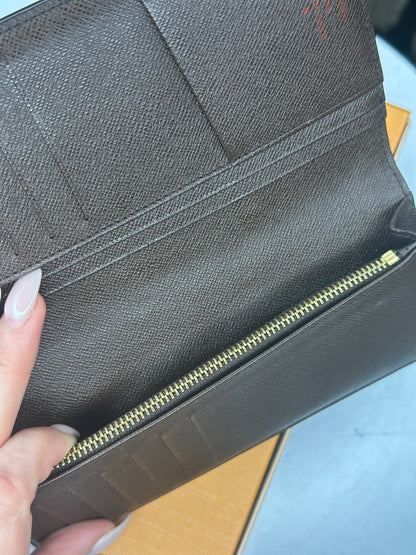 Pre-owned Louis Vuitton Damier ebene canvas brazza Wallet