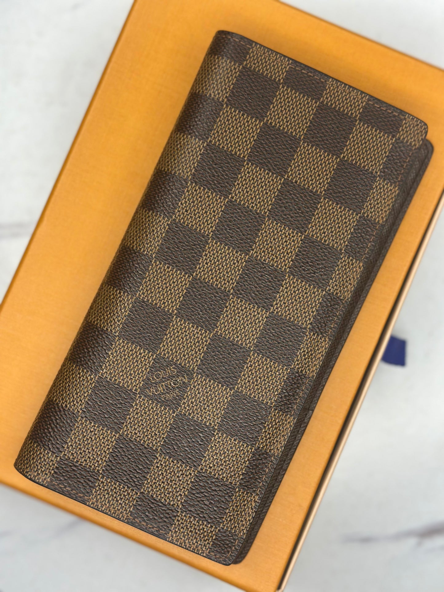 Pre-owned Louis Vuitton Damier ebene canvas brazza Wallet