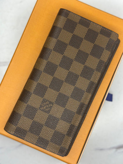 Pre-owned Louis Vuitton Damier ebene canvas brazza Wallet