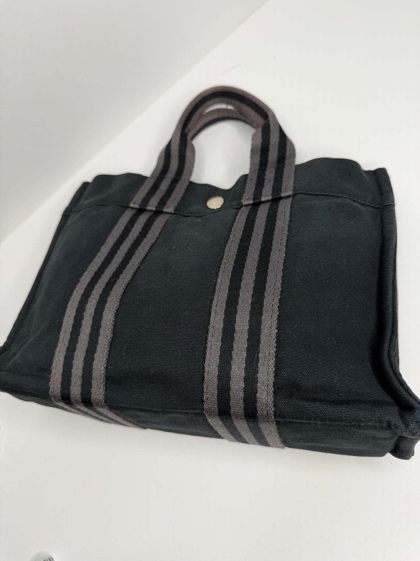 Pre-owned Hermes black canvas Toile Fourre-Tout PM