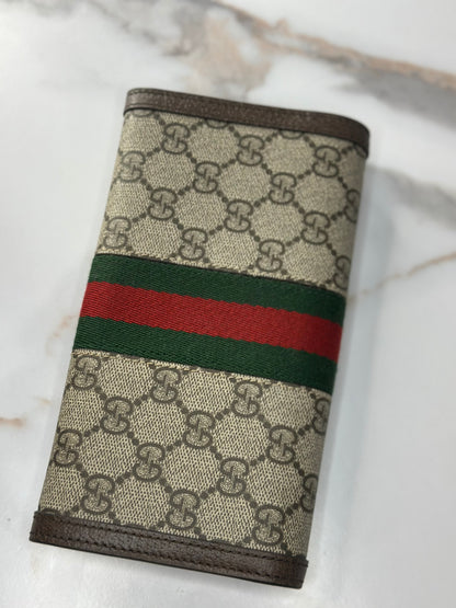 Pre-owned Gucci Ophidia Continental Wallet GG beige Coated Canvas