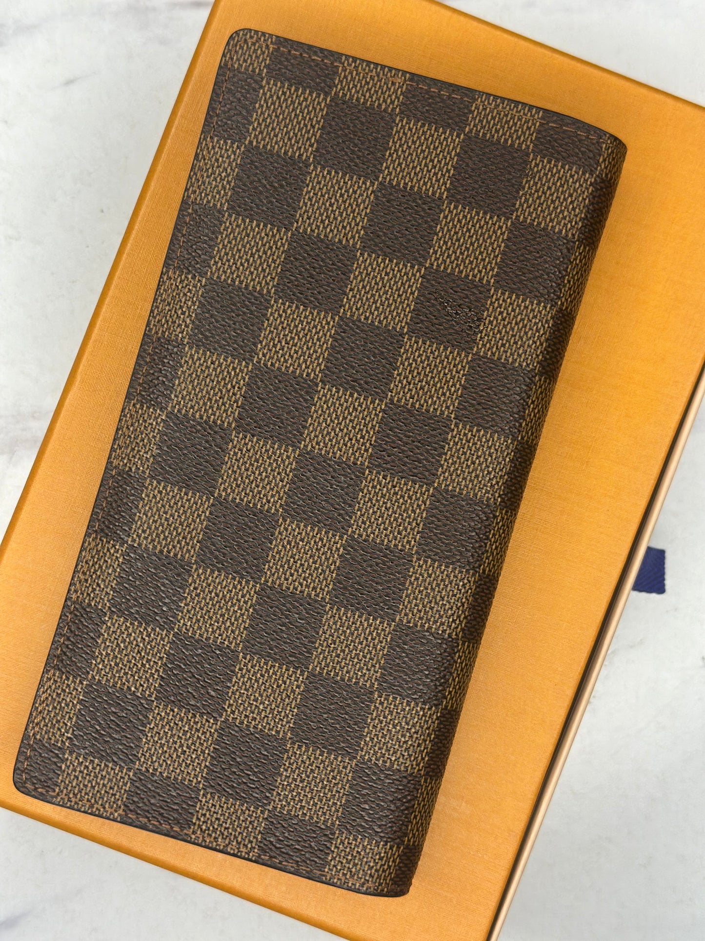 Pre-owned Louis Vuitton Damier ebene canvas brazza Wallet