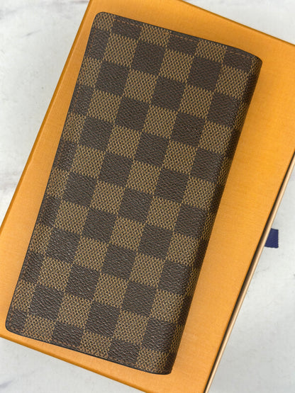 Pre-owned Louis Vuitton Damier ebene canvas brazza Wallet