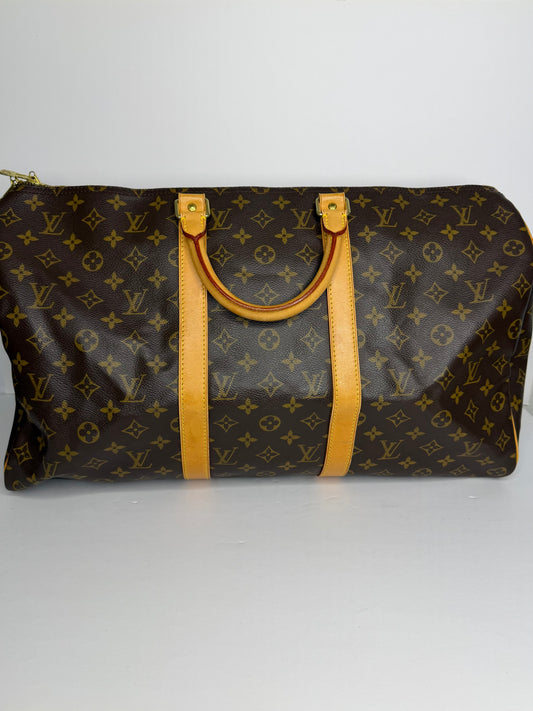 Pre-owned Louis Vuitton monogram canvas keep all 50 duffel