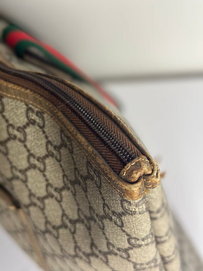 Pre-owned Gucci vintage GG supreme Canvas Sherry line weekender tote