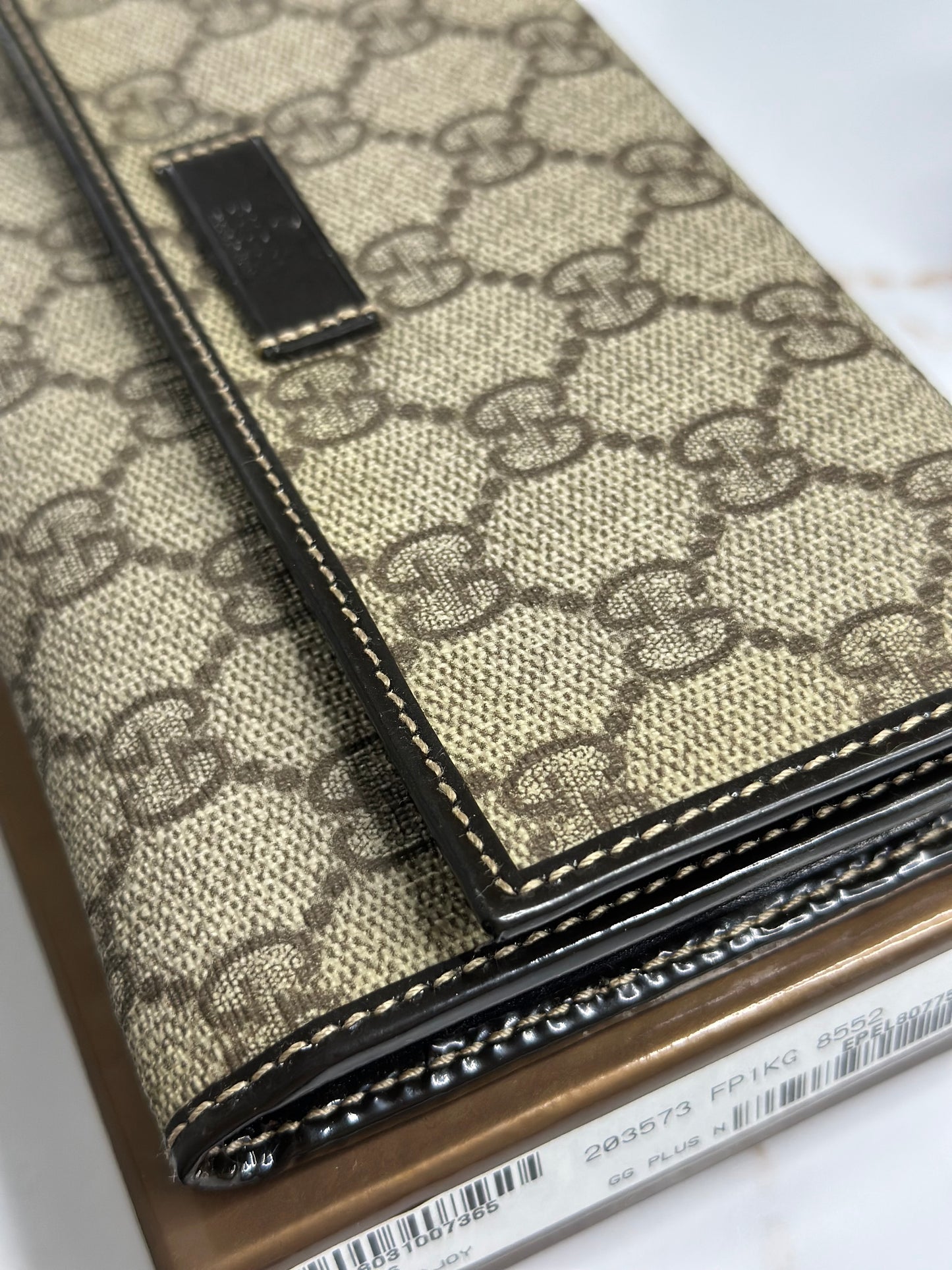 Pre-owned Gucci Supreme Canvas long wallet