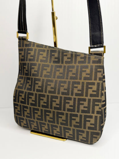 Pre-owned FENDI Zucchino Shoulder Bag Canvas Brown