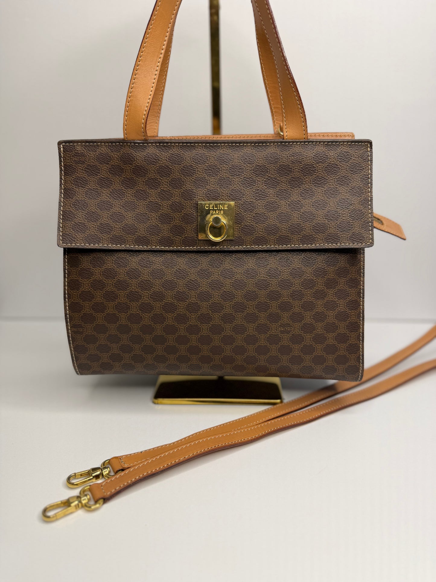 Pre-owned Celine Macadam canvas two way tote
