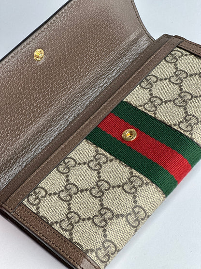 Pre-owned Gucci GG canvas Ophidia Continental wallet