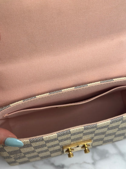 Pre-owned Louis Vuitton Damier Azur croisette crossbody