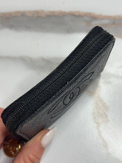 Pre-owned Chanel vintage coco mark caviar leather coin pouch