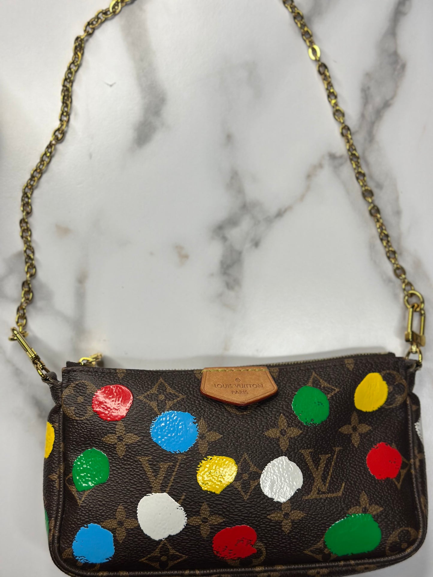 Pre-owned Louis Vuitton x Yayoi Kusama 2023 infinity dots Multi Pochette Accessoires crossbody