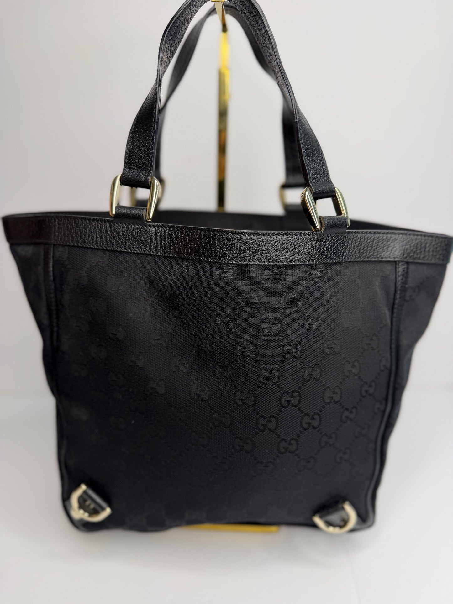 Pre-owned Gucci GG Black canvas abbey tote