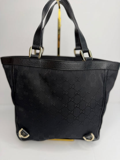 Pre-owned Gucci GG Black canvas abbey tote